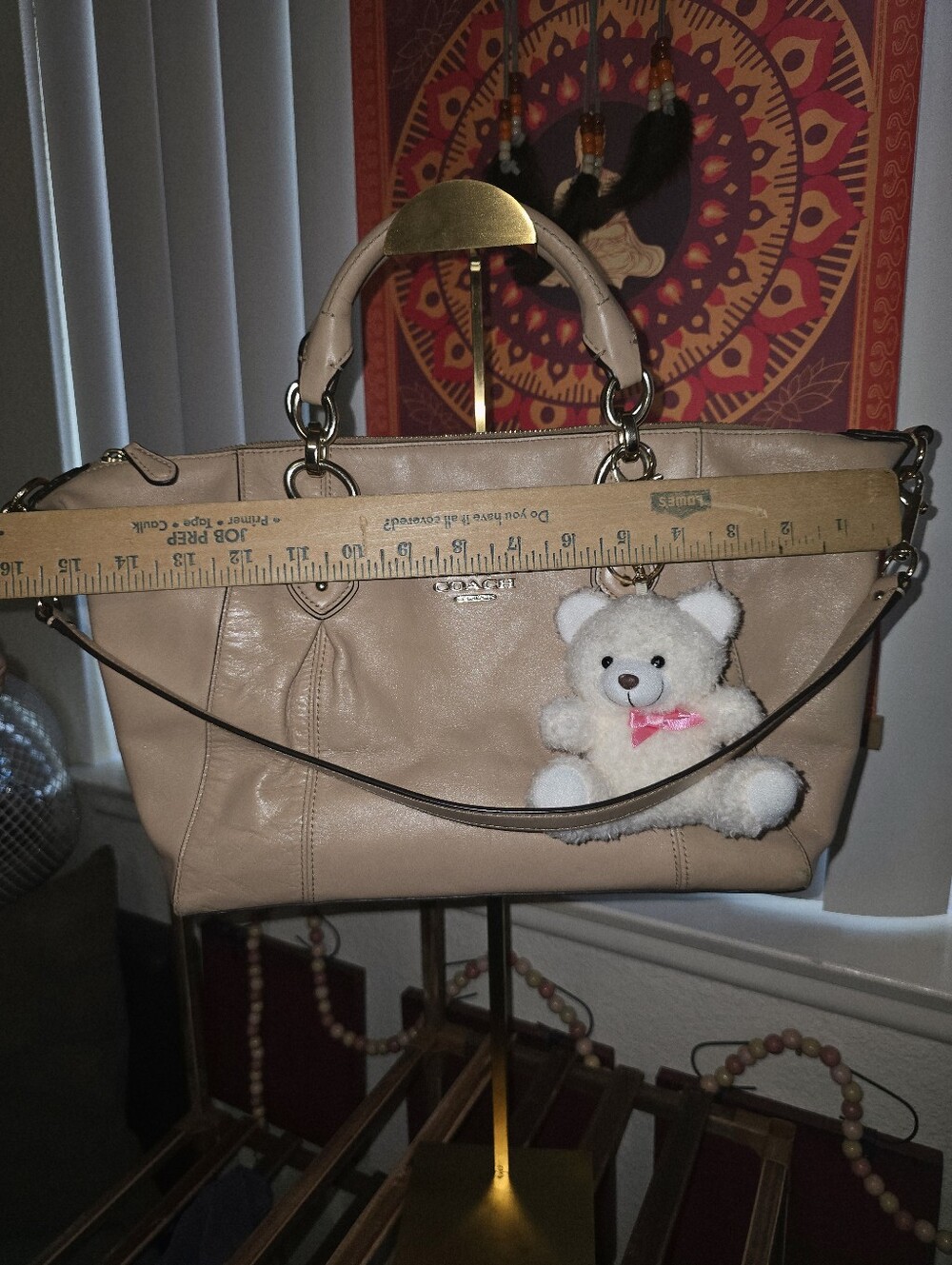 Coach Beige Collette Leather Satchel - Picture 12 of 12